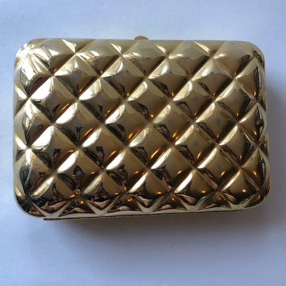 Gold Metal Shoulder Bag Clutch - Picture 3 of 12